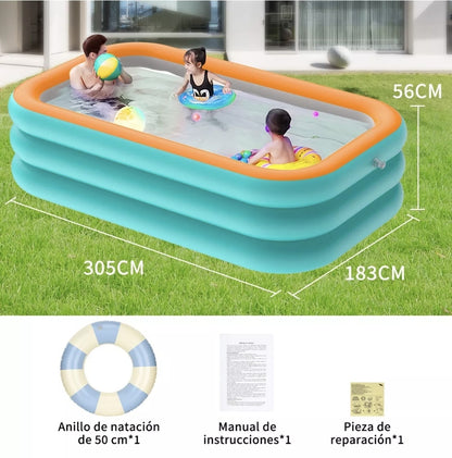 Alberca Inflable Rectangular Familia Piscinas 305*183*56cm