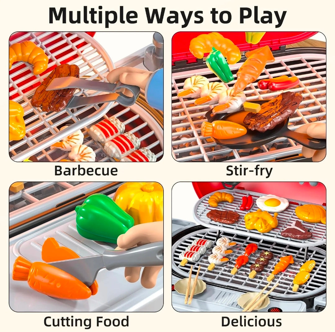 Parrilla de juguete para niños con luz y sonido