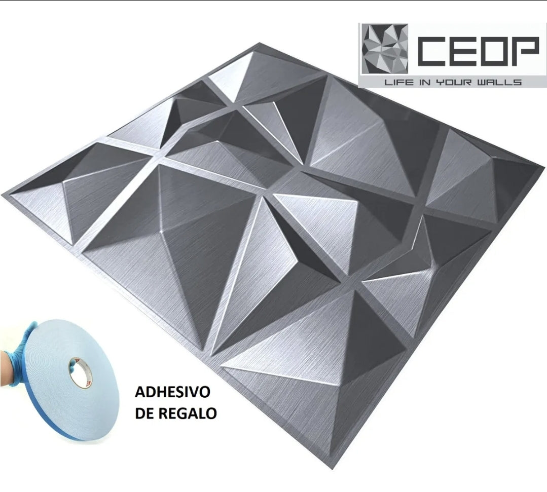 Paneles pvc 50x50cm gris