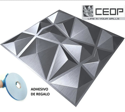 Paneles pvc 50x50cm gris