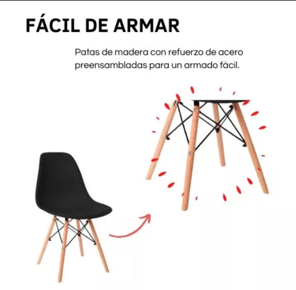 Pack de 4 sillas Eames minimalistas variedad de colores