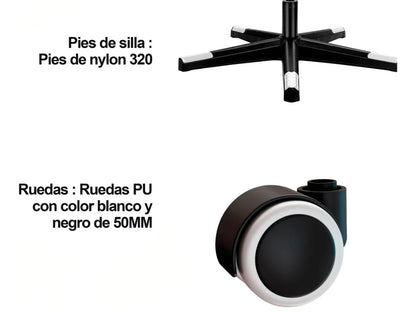 Silla De Oficina Ejecutiva Reclinable Ergonomica SIN REPOSAPIES