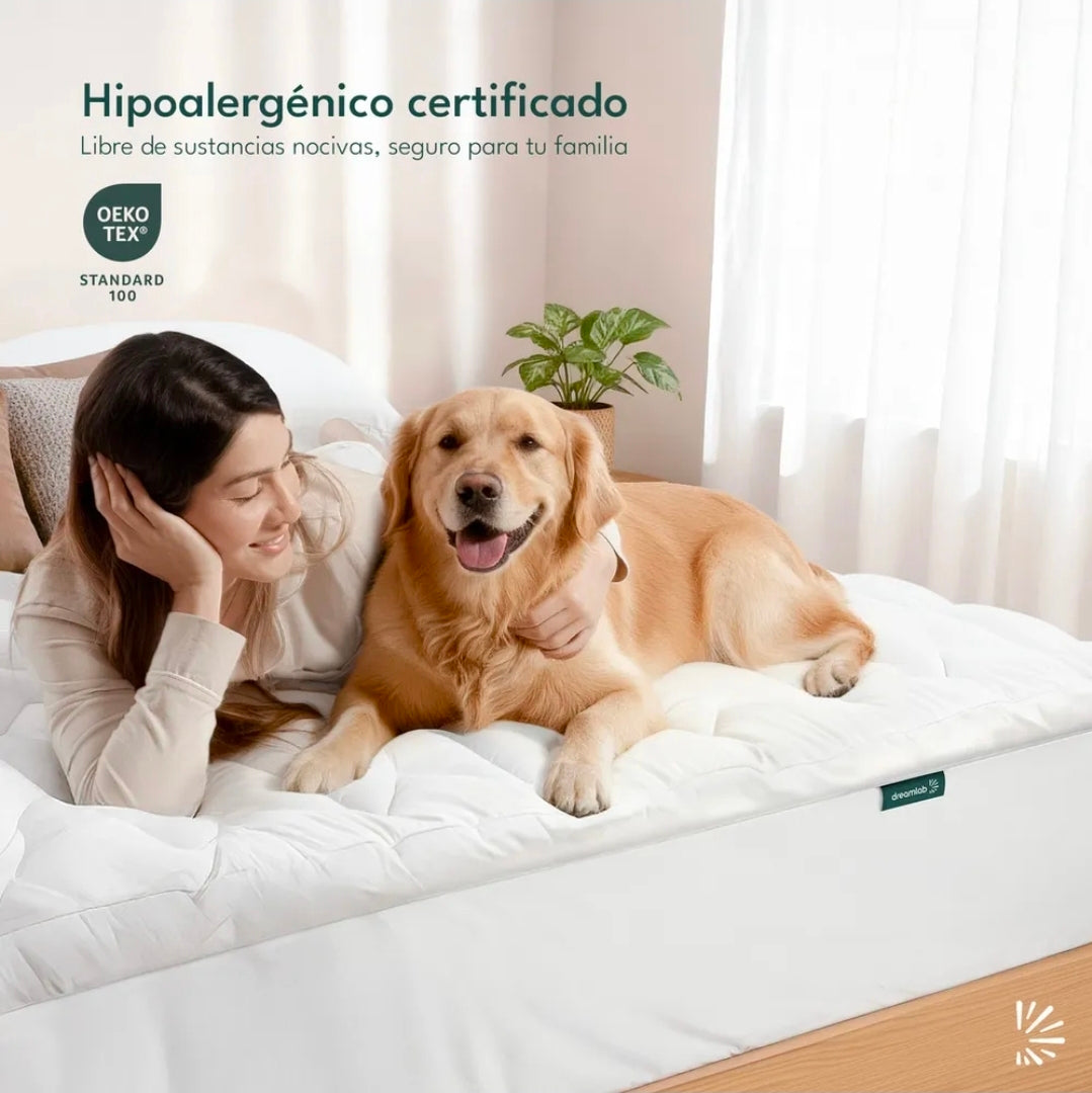 Dreamlab Cubre Colchón De Premier Extra Relleno De Microfibras Recubiertas En Gel