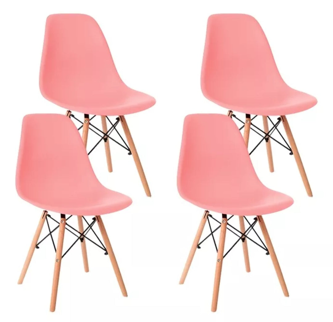 Pack de 4 sillas Eames minimalistas variedad de colores