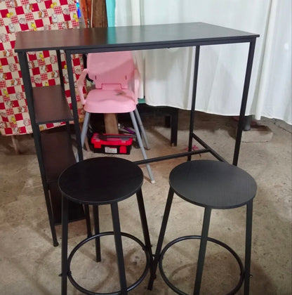 Mesa Barra De Cocina Multiusos Con 2 Bancos