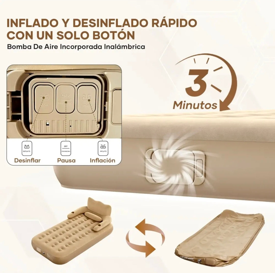 Colchón Inflable Individual Con Bomba Eléctrica