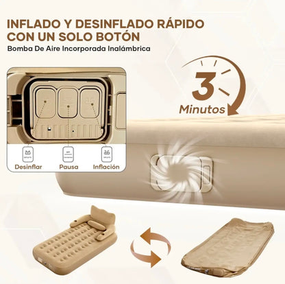 Colchón Inflable Individual Con Bomba Eléctrica