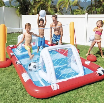 Alberca Inflable Para Niños Juegos Voli, Fut Y Béisbol