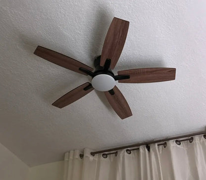 Ventilador De Techo Con Luz Y Mando A Distancia 1.07 M 60hz Negro/Madera