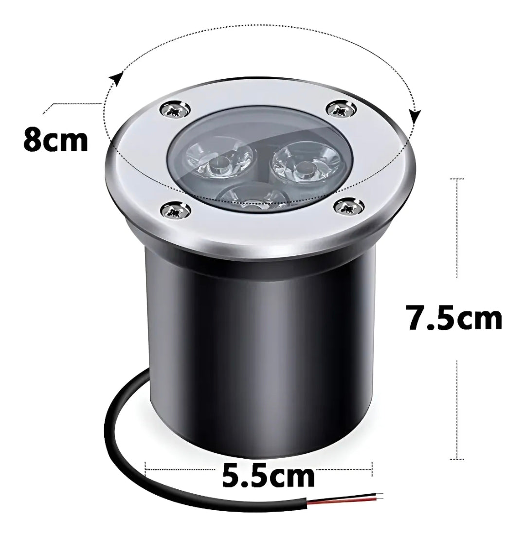 8 Lámparas de piso 3W luz cálida