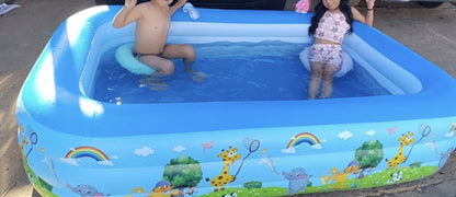 260cm Alberca Inflable Rectangular Familia Piscinas-azul