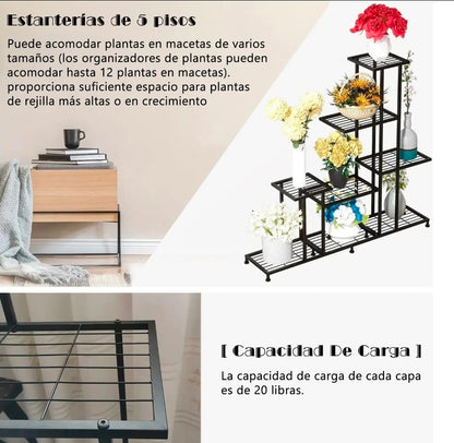 Soporte de metal para plantas  5 niveles
