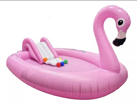 Alberca Inflable Flamingo 112L Con Resbaladilla