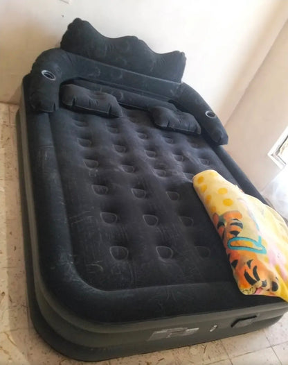Colchón Inflable Queen Con Cabecero y Bomba Eléctrica