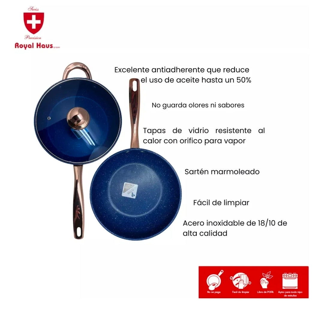 Batería Anabella Royal Haus De Cocina Acero Inoxidable 13 Pz Color Azul