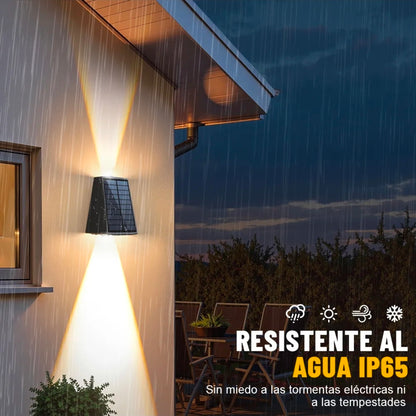 4 lámparas de pared Led solar luz cálida