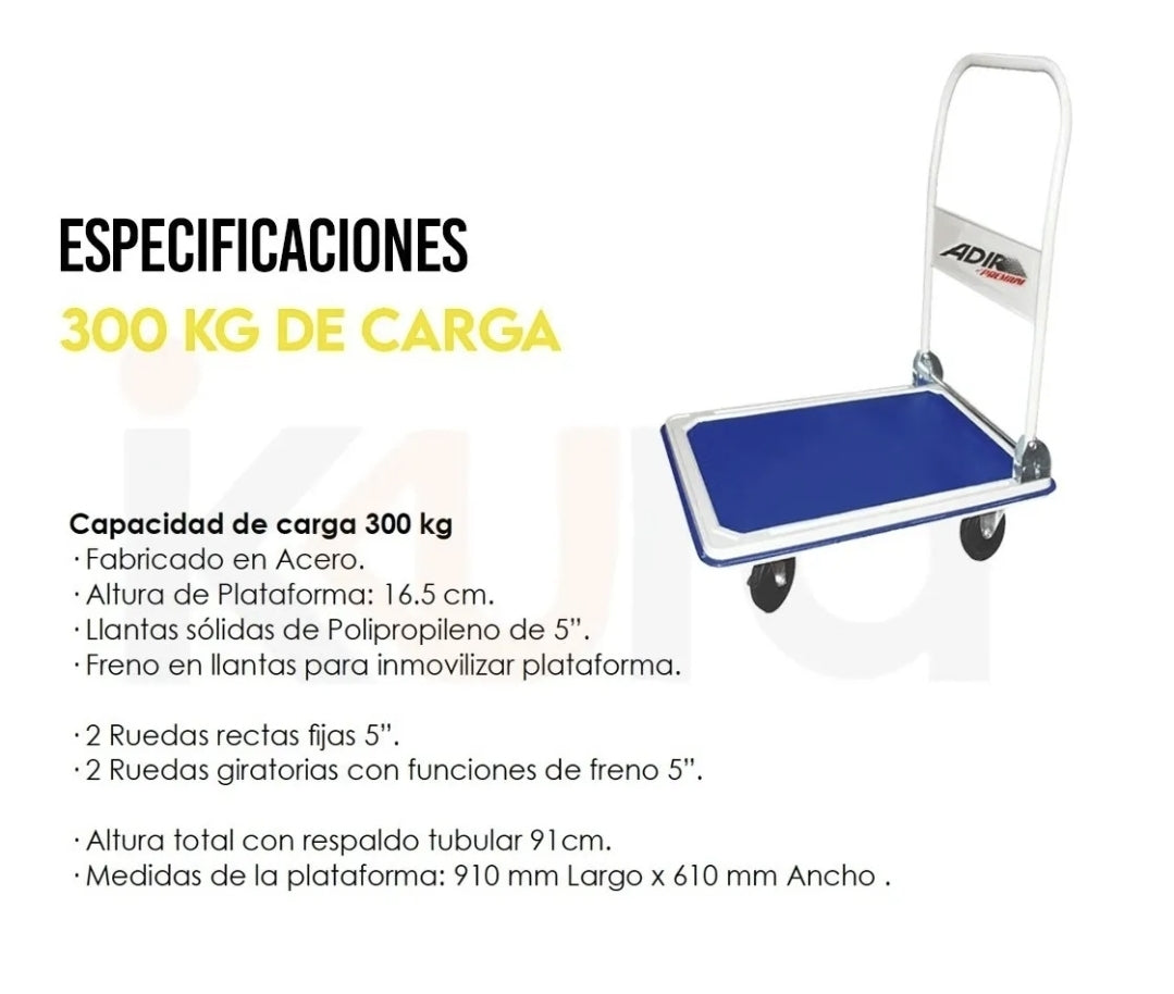 Carro plataforma de carga plegable 150kg / 300kg