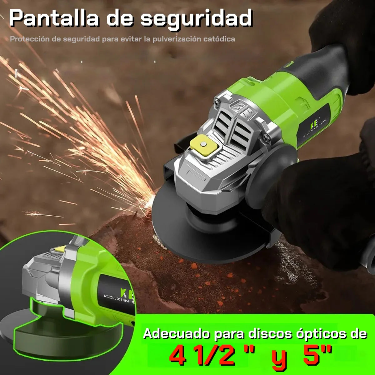 Kit 3 en 1 Taladro Percutor Brushless + Esmeriladora Inalámbrica + Llave Impacto Sin Escobillas