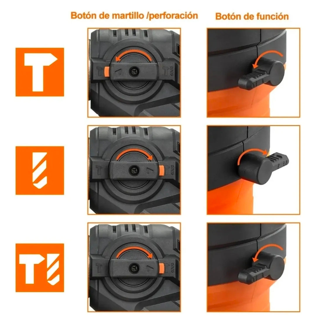 Rotomartillo Industrial con 1500w De Potencia
