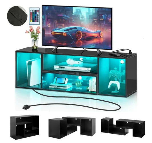 Mueble de TV con luces LED montaje ajustable