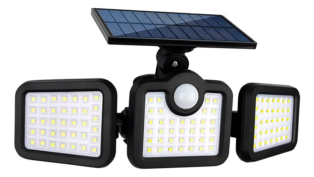 2 Lamparas solares con 3 cabezales / sensor de movimiento 108 Leds
