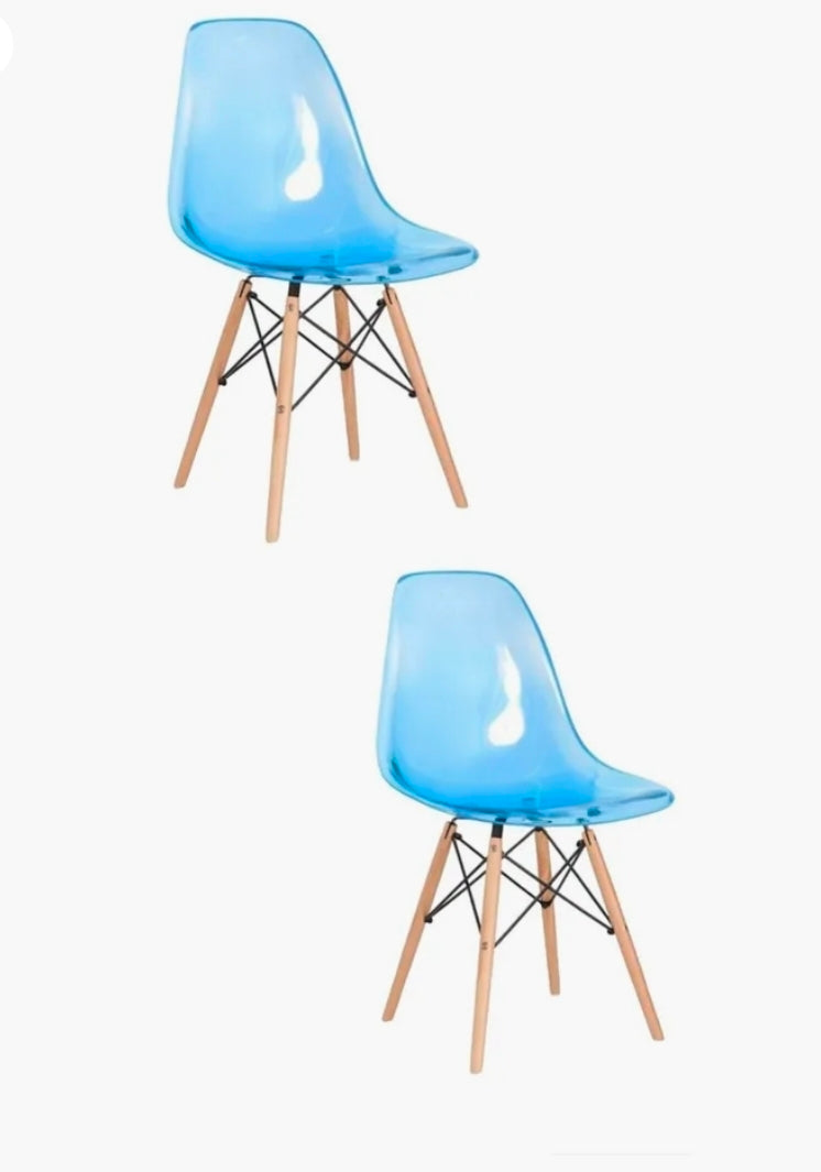 Set 4 sillas tipo eames acrílico