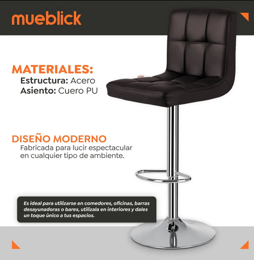 SET DE 4 BANCOS CUADRADOS PARA BARRA