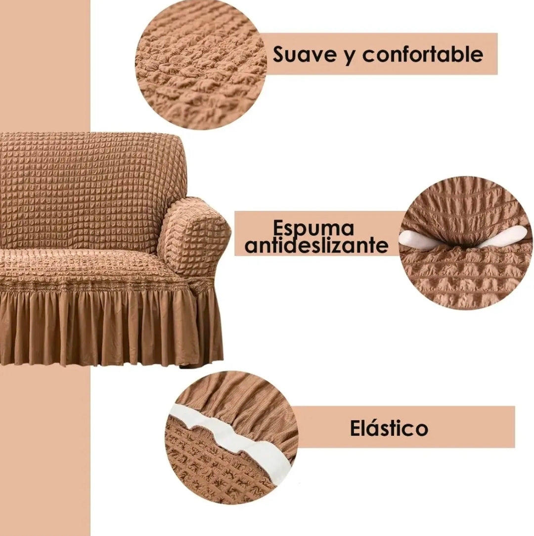 Protector Cubre Sala Elástico Impermeable Alta Calidad 3 Piezas