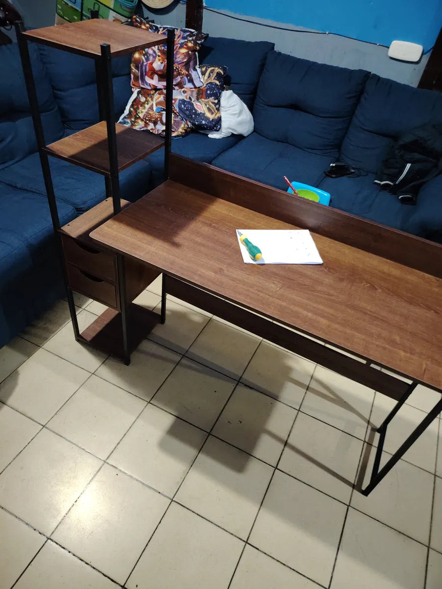 Escritorio De Oficina Minimalista con 2 Cajones 1.2m