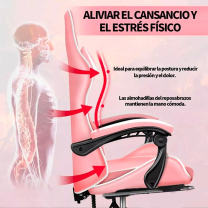 Silla Gamer Reclinable Giratoria Ergonómica