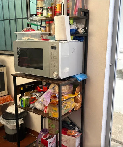 Estante para Cocina Alacena de Almacenamiento de 5 Niveles, con Enchufes y 5 Ganchos