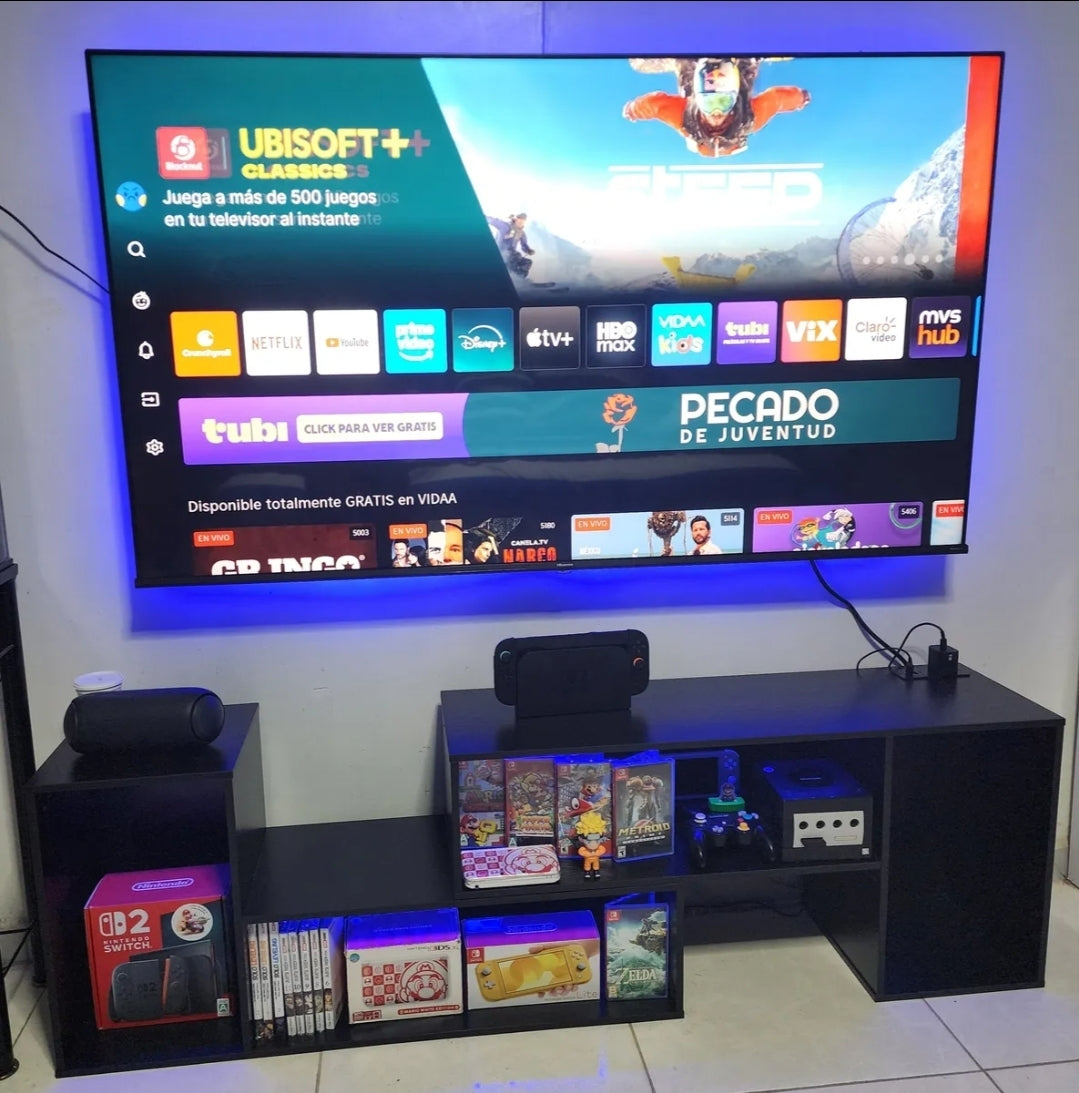 Mueble de TV con luces LED montaje ajustable
