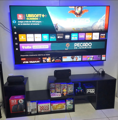 Mueble de TV con luces LED montaje ajustable