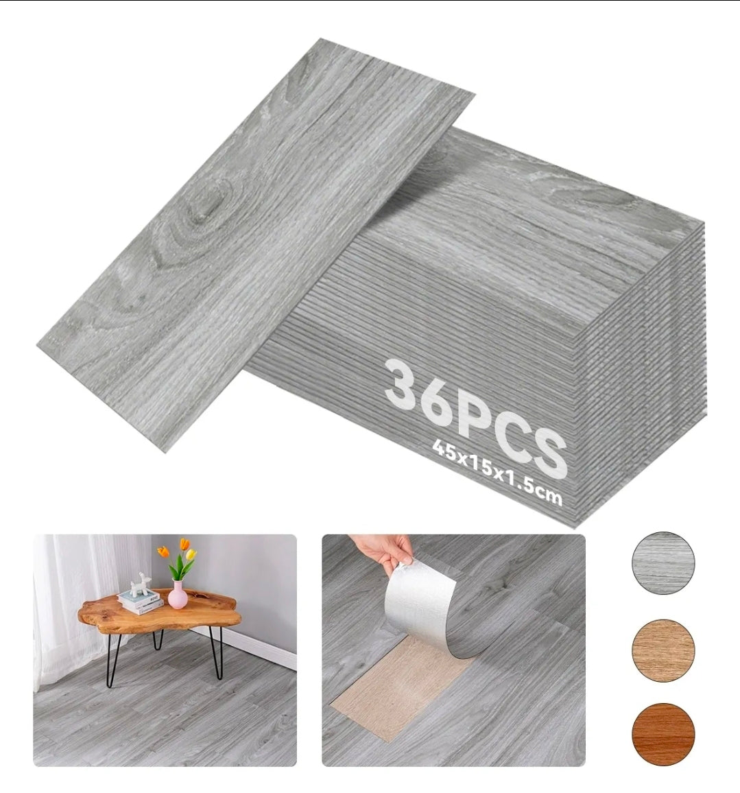 Duela vinilica 36 piezas de 45x15cm rendimiento 2.43m²