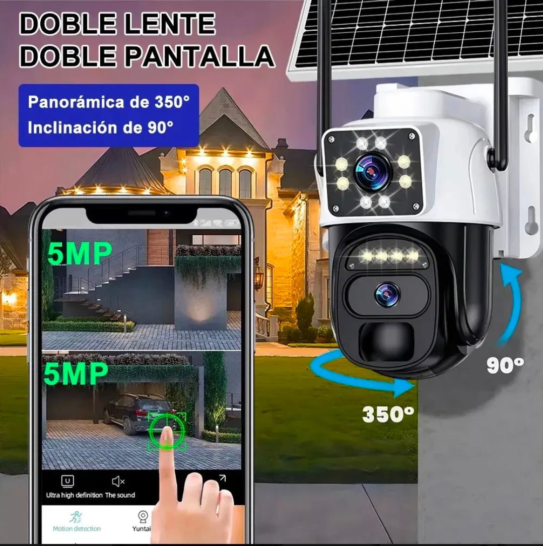 Cámara de Seguridad Solar Ankou 10MP Doble Lente 4K Visión Nocturna