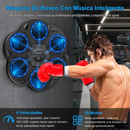 Máquina De Boxeo Musical 18 Velocidades/9 Modos Con 2 Pares Guantes