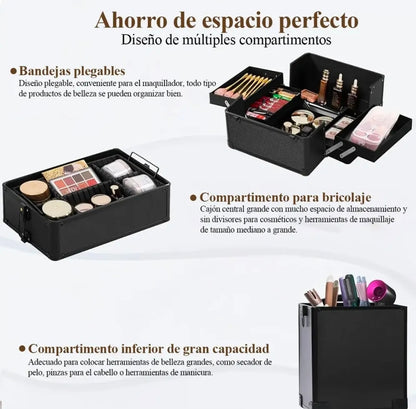 Neceser Cosmetiquera Profesional 4 Nivele Reforzada Aluminio