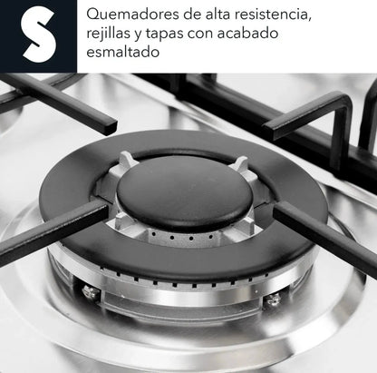 Parrilla empotrable 6 quemadores gas Acero inoxidable SIGNA