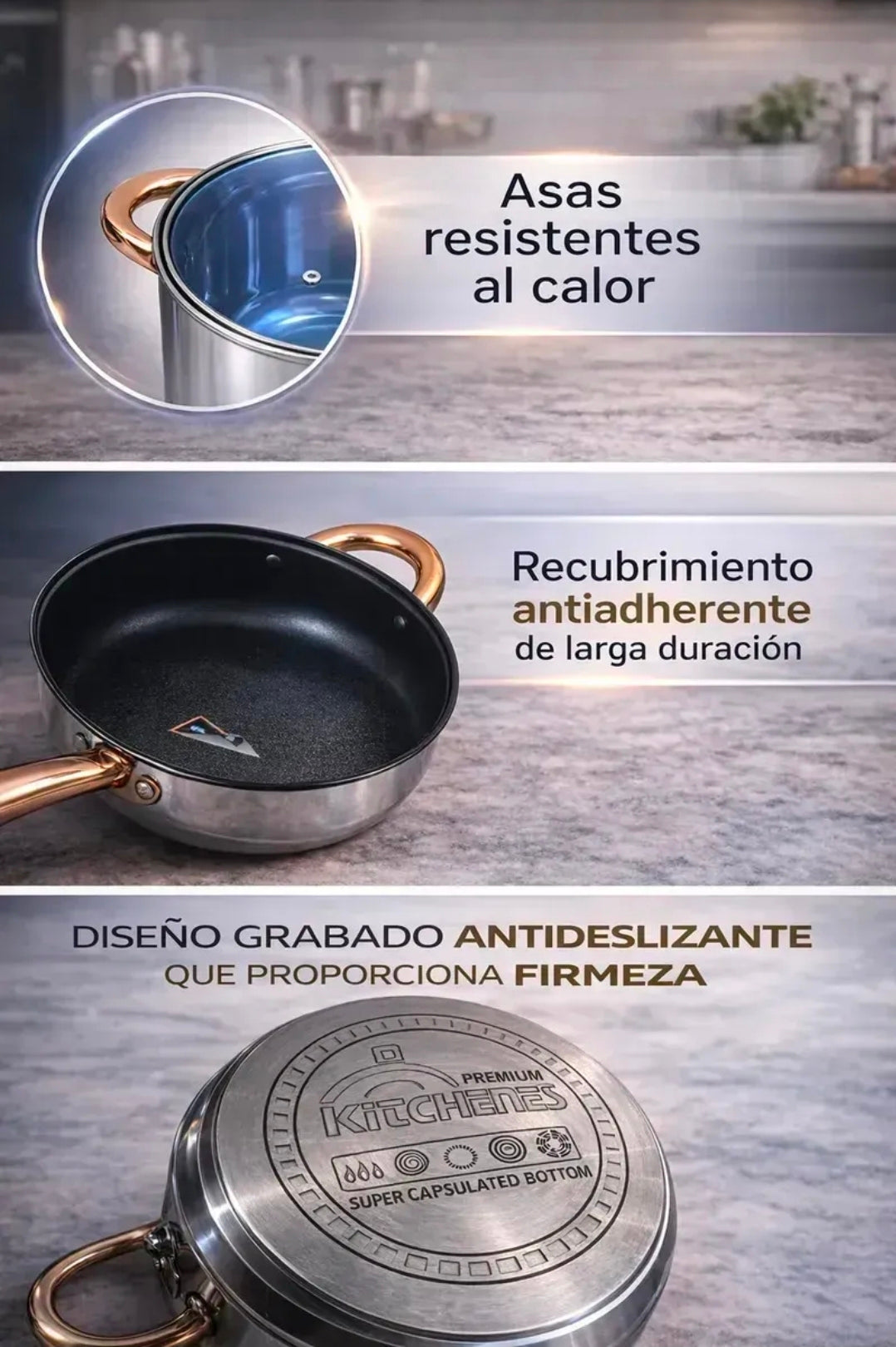 Batería de Cocina Kitchenes Juego de 12 Piezas