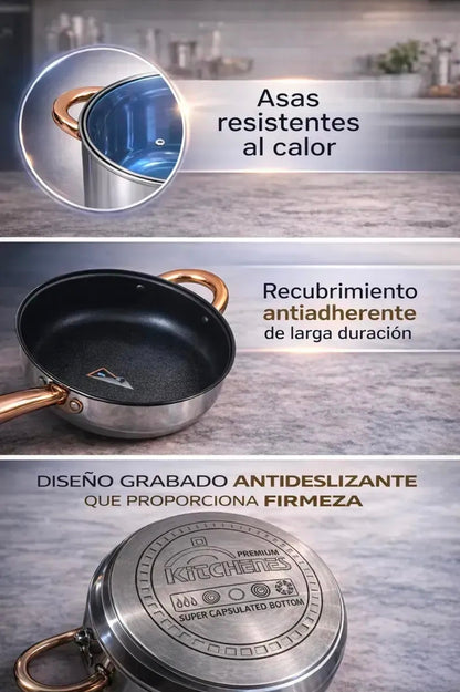 Batería de Cocina Kitchenes Juego de 12 Piezas
