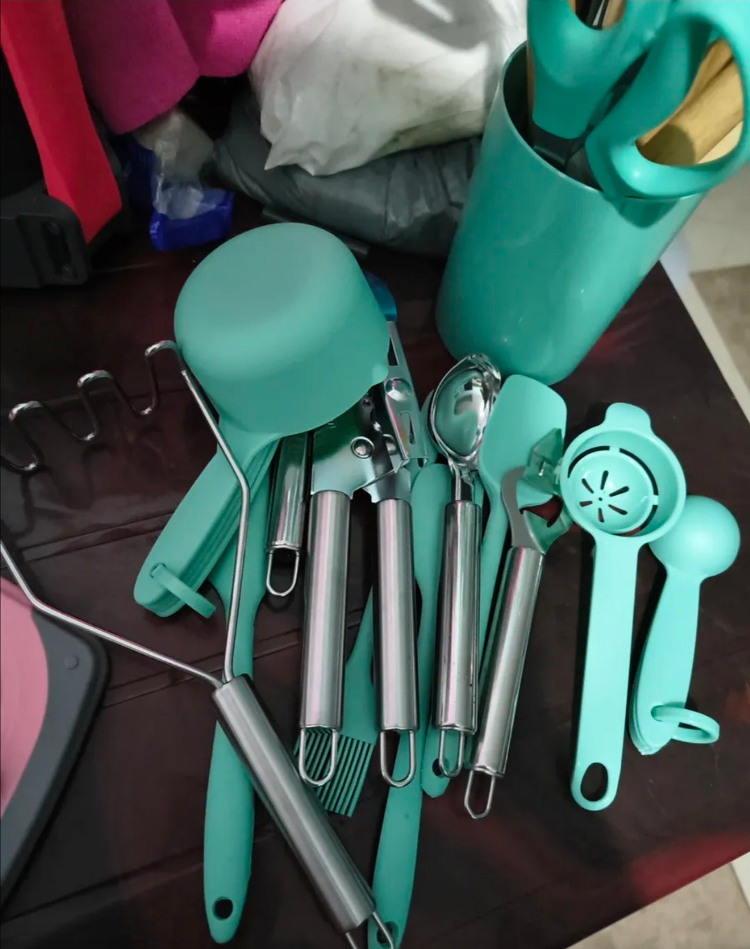 Utensilios Cocina De Silicona 44 Piezas Reposteria Espátulas Resistente Al Calor Con Mango Antideslizante Y Antiquemaduras