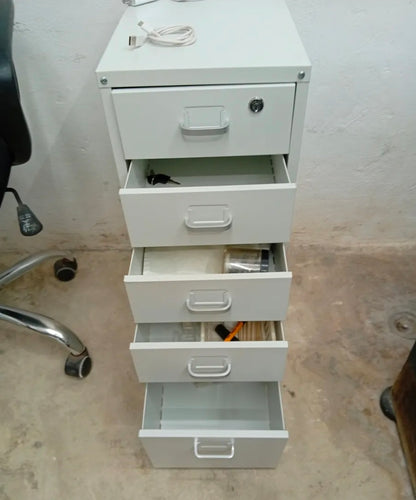 Archivero Metálico 5 Gavetas Para Oficina con Ruedas