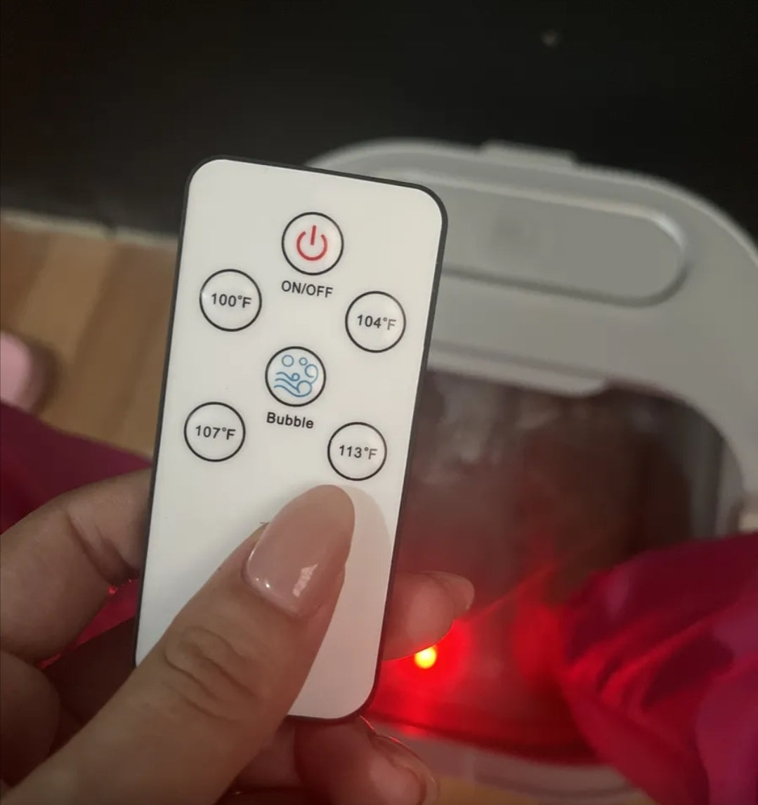 Tina spa eléctrica para pies plegable con burbujas y set pedicura