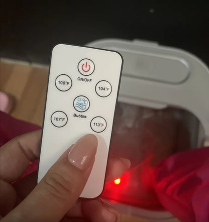 Tina spa eléctrica para pies plegable con burbujas y set pedicura