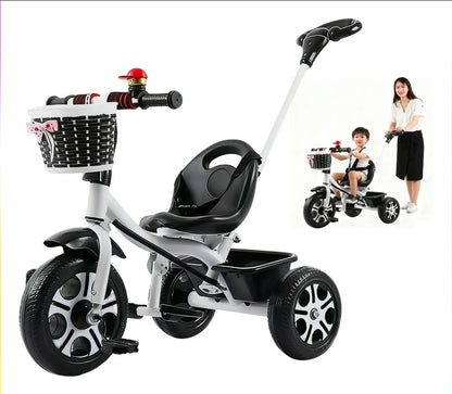 Triciclo con cajuela y barra de empuje 50kg