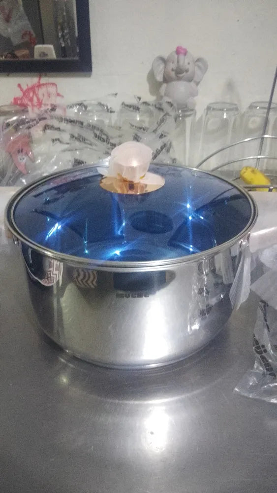 Batería de Cocina 12 Piezas Acero Inoxidable Línea Glacial Plateado Kuche