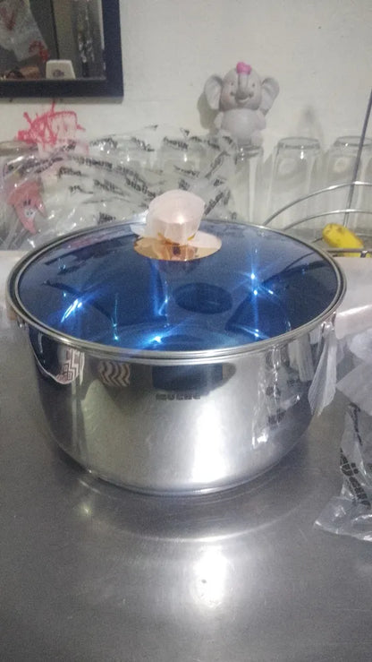 Batería de Cocina 12 Piezas Acero Inoxidable Línea Glacial Plateado Kuche