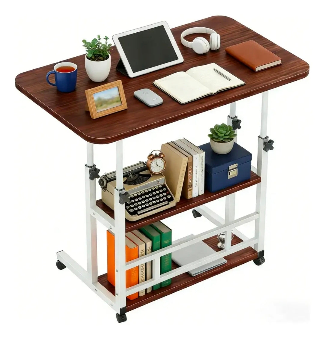 Mesa Para Computadora 60x40cm Altura Ajustable Con Ruedas