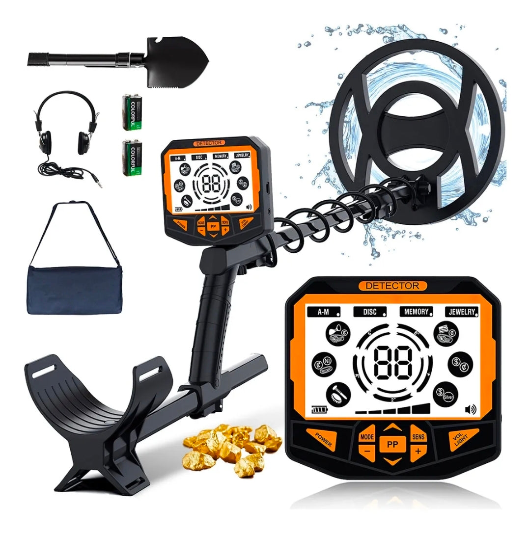 Detector de metales de alta precisión e impermeable multifrecuencia 5 Modo+LCD