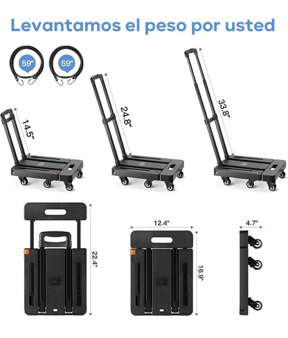 Diablito De Carga Plegable Con Extensible 200kg